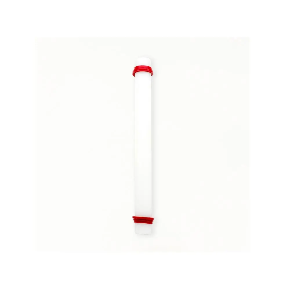[10-1062] Rolling Pin With Rings-40cm White/No Logo