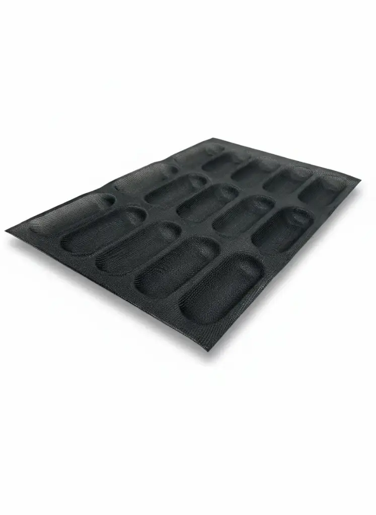 [JS-BDF-06] Glass Fiber Silicone Tray W:58.5cm L:38.5cm 
Length: 16.cm; Width:6.cm; Depth:2.5cm; 
Caves in oval shapes JS-BDF-06