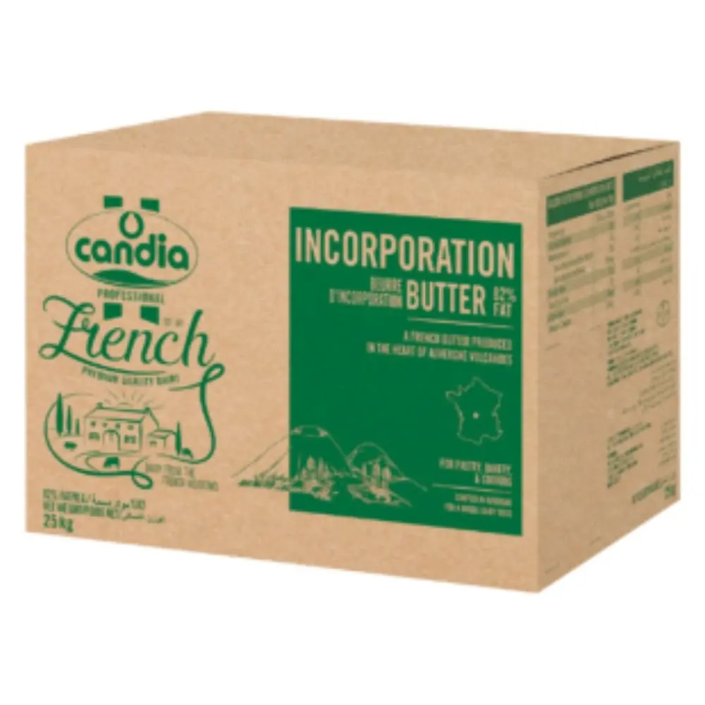 [1579400] Frozen Unsalted Butter 82% Fat Candia Professionnel - 25kg Block