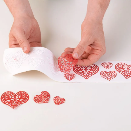 [33.091.20.0196] Trd11 Hearts Black Tricot Decor Hearts 400X80 Mm