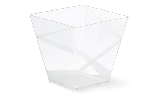 [261100180] Square Cup 200 Cc Clear